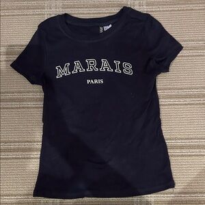 H&M Navy Graphic Short Sleeve Tee